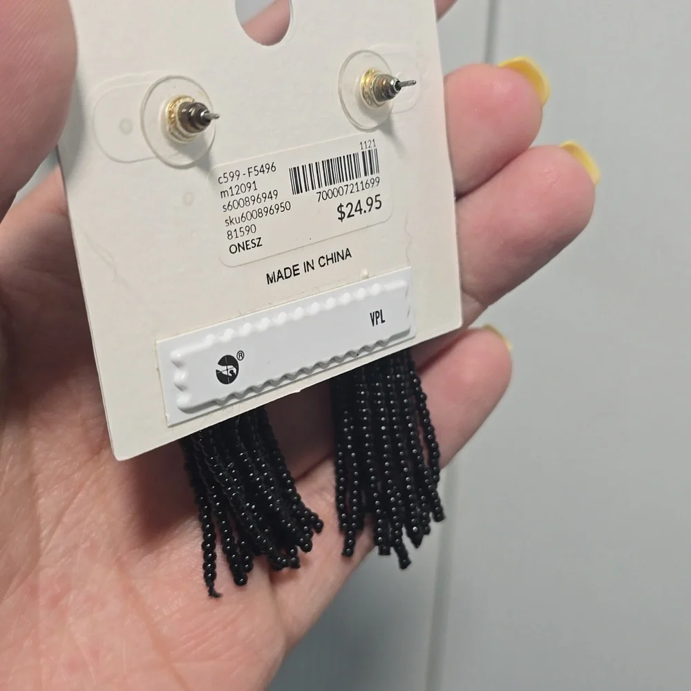 Beaded Tassel Earrings - Picture 2 of 5